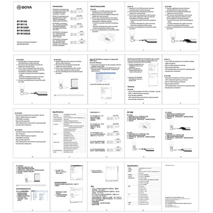 BOYA BY-M100 3.5mm Interface Mini Omnidirectional Condenser Microphone, Suitable for SLR Cameras, BY-M100