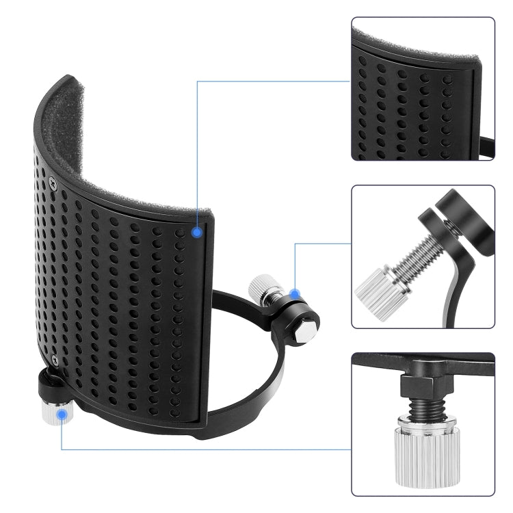 TEYUN PS-4x3 Condenser Microphone U-shaped Blowout Cover Desktop Bracket Audio Accessory Clip