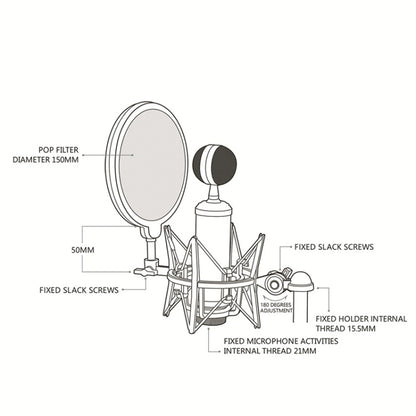 SH-100 Live Microphone ABS Shockproof Bracket, SH-100