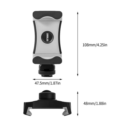 STARTRC 1/4 inch Tripod Stand Dual Cold Shoe Phone Clamp, 6cm - 9cm Width Smartphones