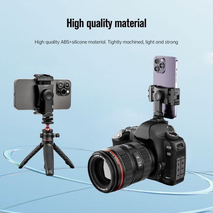 STARTRC 1/4 inch Tripod Stand Dual Cold Shoe Phone Clamp, 6cm - 9cm Width Smartphones