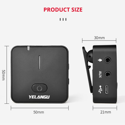 YELANGU MX5S 2.4G Live Broadcast Interview Wireless Recording Camera Microphone, 1 Receiver to 2 Transmitter, 1 Receiver to 2 Transmitter