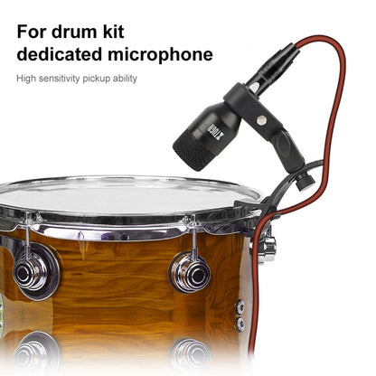 XTUGA DI7 7-Piece Wired Dynamic Drum Mic Kit Kick Bass Tom/Snare Cymbals Microphone Set with XLR Cables, DI7