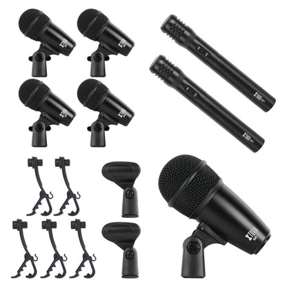 XTUGA MI7-G 7-Piece Wired Dynamic Drum Mic Kit Kick Bass Tom/Snare Cymbals Microphone Set, MI7-G