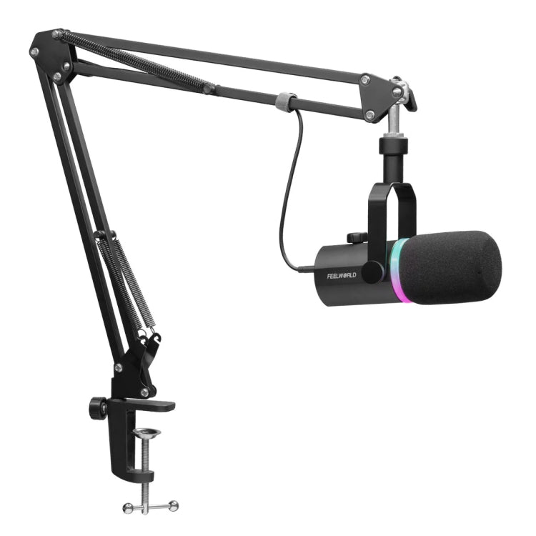 FEELWORLD PM1-AS XLR/USB Dynamic Microphone for Podcasting Recording Gaming Live Streaming with Boom Arm, PM1-AS