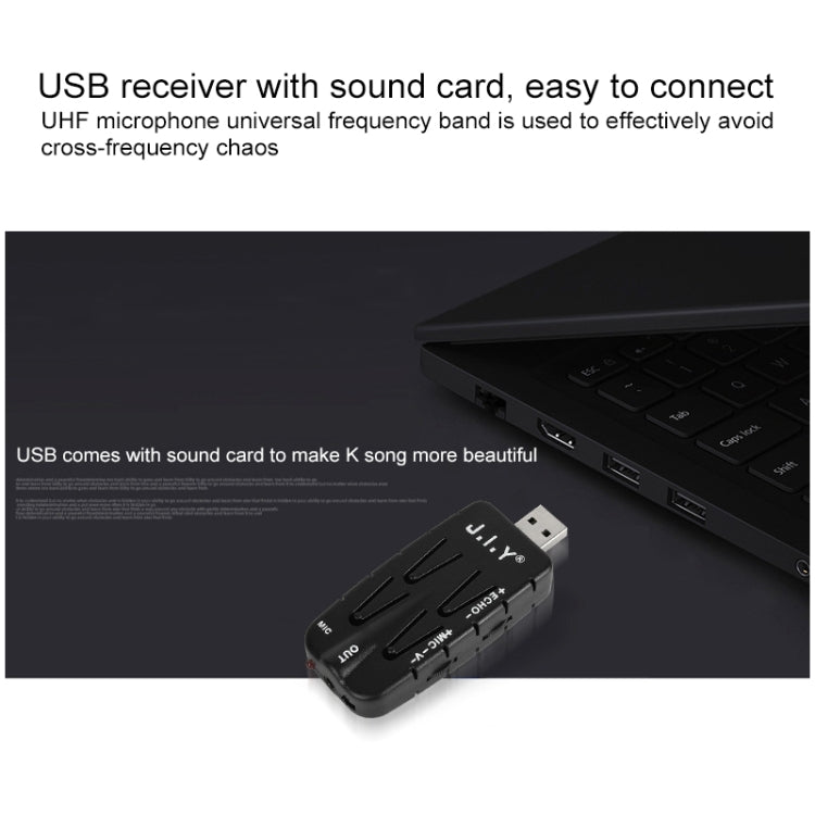 J.I.Y 2 in 1 K Song Wireless Microphones for TV PC with Audio Card USB Receiver and LED Display, 2 in 1 Gold