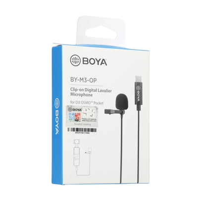 BOYA BY-M3-OP Professional Clip-On Digital Broadcast Condenser Microphone for DJI OSMO Pocket