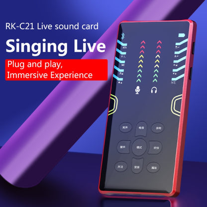 RK-C21 Bluetooth Live Broadcast Audio Headset Microphone Webcast Entertainment Streamer Sound Card for Phone, Computer PC