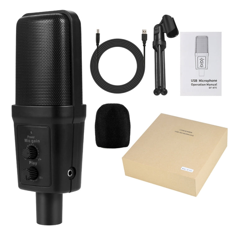 Yanmai SF-970 Professional Condenser Sound Recording Microphone with Tripod Holder & USB Cable , Cable Length: 1.8m