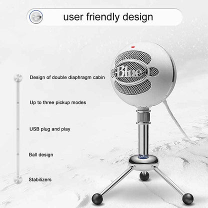 Logitech Blue Snowball USB Condenser Anchor Recording Microphone, Blue Snowball