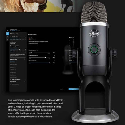 Logitech Blue Yeti X Condenser USB Recording Live Broadcast Microphone, Blue Yeti X