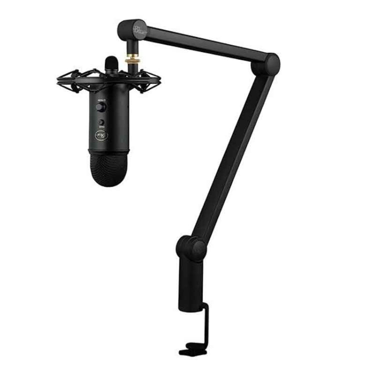 Logitech Blue Yeticaster USB Microphone + Shockproof Mount + Clip-on Cantilever Bracket Live Broadcast Set, Blue Yeticaster