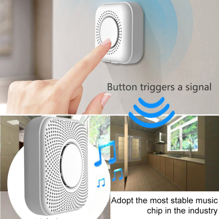 PJ-16 Intelligent Wireless Doorbell with 8-level Volume Adjustable & 36 Ringtones, EU Plug