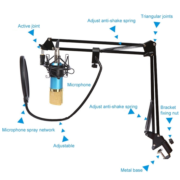 BM-800 Network K-Song Dedicated High-end Metal Shock Mount Microphone Set, BM800 Kit Black, BM800 Kit Pink, BM800 Kit Blue, BM800 Kit White