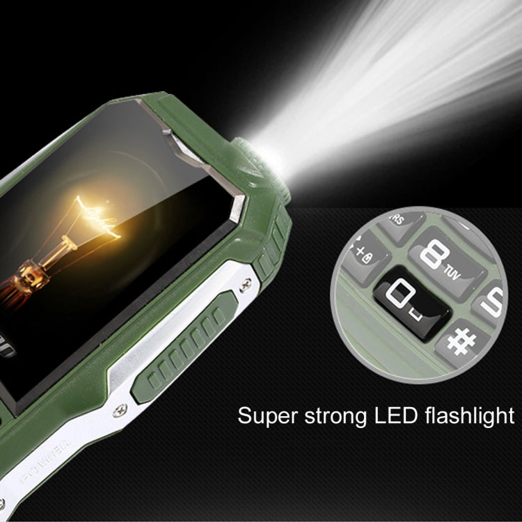 Waterproof Shockproof Dustproof, 3800mAh Battery, 1.8 inch, 21 Keys, LED Flashlight, FM, Dual SIM