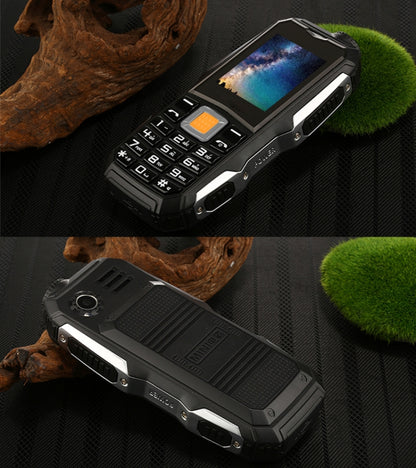 Waterproof Shockproof Dustproof, 3800mAh Battery, 1.8 inch, 21 Keys, LED Flashlight, FM, Dual SIM