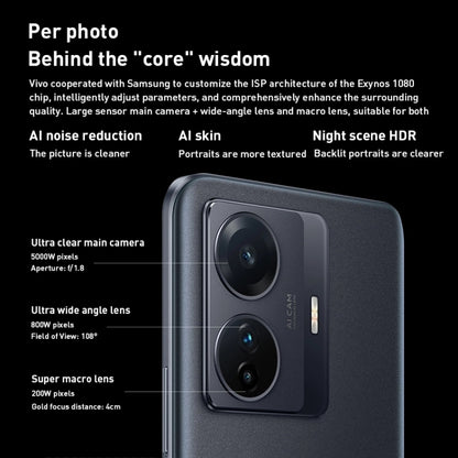 Triple Back Cameras, Srceen Fingerprint Identification, 4700mAh Battery, 6.44 inch Android 11.0 OriginOS Ocean Exynos 1080 Octa Core up to 2.8GHz, OTG, NFC, Network: 5G, 8GB+256GB