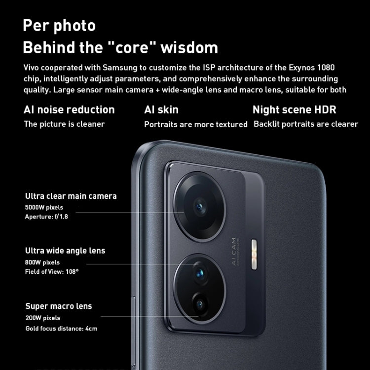 Triple Back Cameras, Srceen Fingerprint Identification, 4700mAh Battery, 6.44 inch Android 11.0 OriginOS Ocean Exynos 1080 Octa Core up to 2.8GHz, OTG, NFC, Network: 5G, 12GB+256GB