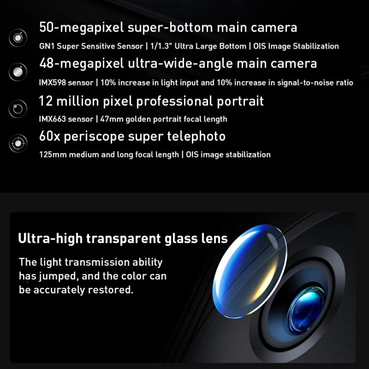Quad Back Cameras, Screen Ultrasound Fingerprint Identification, 5000mAh Battery, 7.0 inch Android 12.0 OriginOS Ocean Qualcomm Snapdragon 8 Gen1 Octa Core up to 3.0GHz, NFC, OTG, Network: 5G, 8GB+256GB