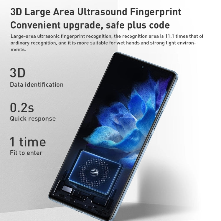 Quad Back Cameras, Screen Ultrasound Fingerprint Identification, 5000mAh Battery, 7.0 inch Android 12.0 OriginOS Ocean Qualcomm Snapdragon 8 Gen1 Octa Core up to 3.0GHz, NFC, OTG, Network: 5G, 12GB+512GB
