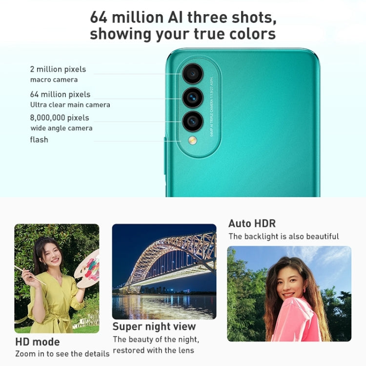 Triple Back Cameras, Side Fingerprint Identification, 6.6 inch HarmonyOS 2.0 Octa Core, Network: 4G, OTG, Not Support Google Play, 256GB