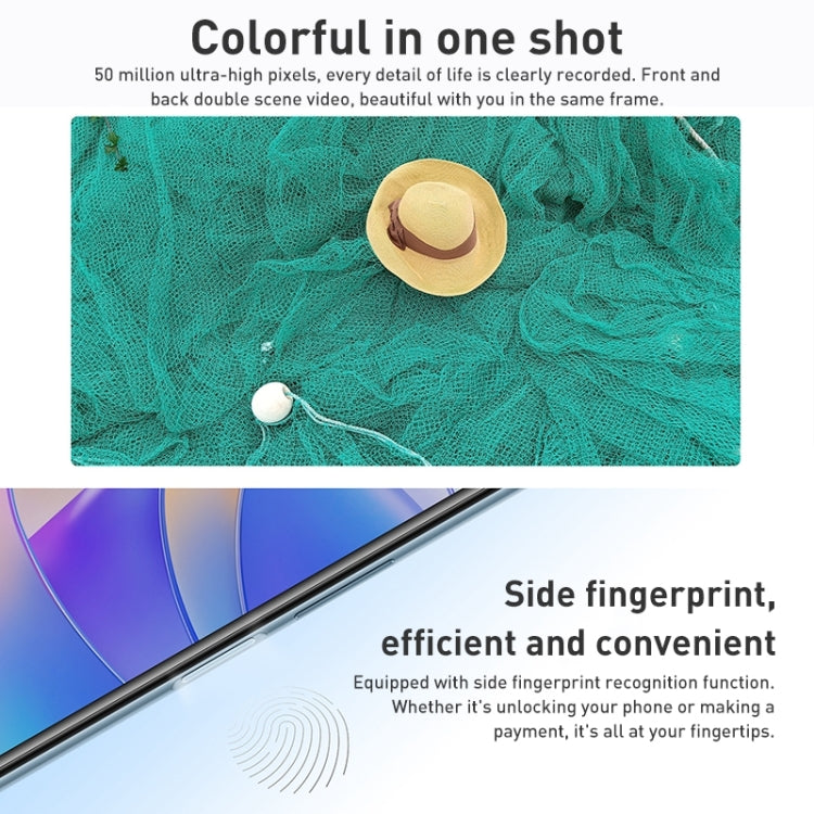 Dual Back Cameras, Side Fingerprint Identification, 6000mAh Battery, 6.74 inch Magic UI 6.1 (Android 12) MediaTek Dimensity 700 Octa Core up to 2.2GHz, Network: 5G, Not Support Google Play, 8GB+256GB