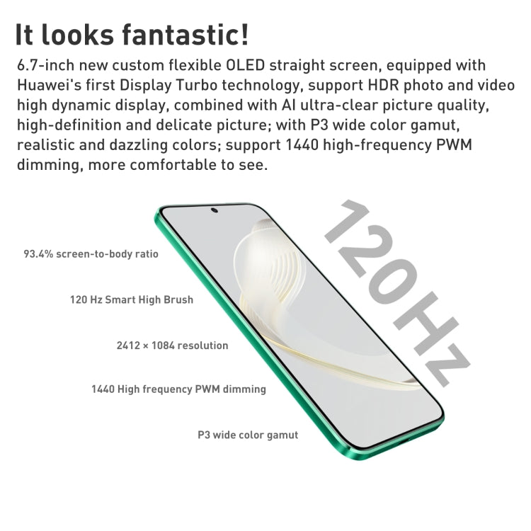 Dual Back Cameras, Screen Fingerprint Identification, 6.7 inch Kunlun Glass HarmonyOS Qualcomm Snapdragon 778G 4G Octa Core up to 2.4GHz, Network: 4G, OTG, NFC, Not Support Google Play, nova 11 256GB Kunlun Glass