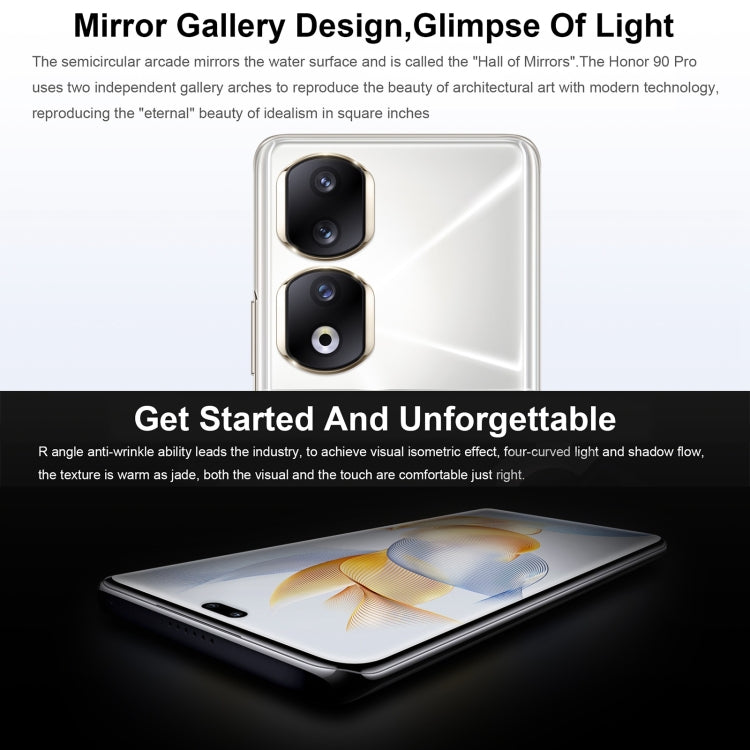 Triple Back Cameras + Dual Front Cameras, Screen Fingerprint Identification, 6.78 inch Magic UI 7.1 Android 13 Qualcomm Snapdragon 8+ Gen 1 Octa Core up to 3.0GHz, Network: 5G, OTG, NFC, Not Support Google Play, Honor 90 Pro 5G 16GB+256GB