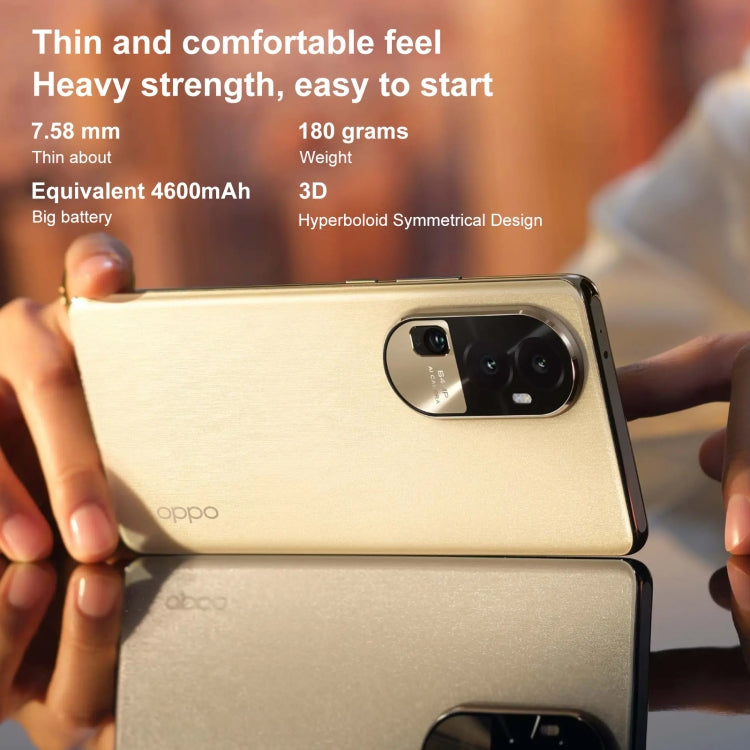 Triple Back Cameras, Screen Fingerprint Identification, 6.7 inch ColorOS 13.1 / Android 13 Qualcomm Snapdragon 778G Octa Core up to 2.4GHz, Network: 5G, NFC, OTG, Reno10 5G, 12GB+512GB