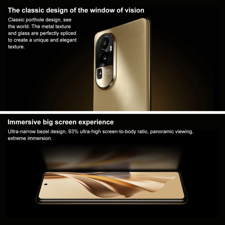 Triple Back Cameras, Screen Fingerprint Identification, 6.7 inch ColorOS 13.1 / Android 13 Qualcomm Snapdragon 778G Octa Core up to 2.4GHz, Network: 5G, NFC, OTG, Reno10 5G, 12GB+512GB