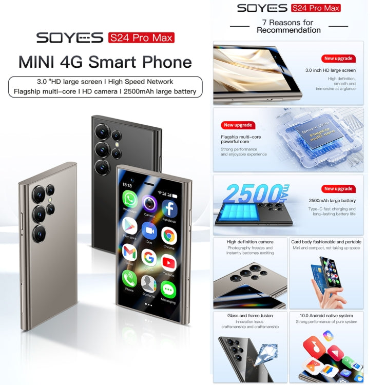 SOYES S24 Pro Max, 2GB+16GB, 3.0 inch Android 10.0 MTK6737M Quad Core, Bluetooth, WiFi, Network: 4G, Dual SIM, Support Google Play Store