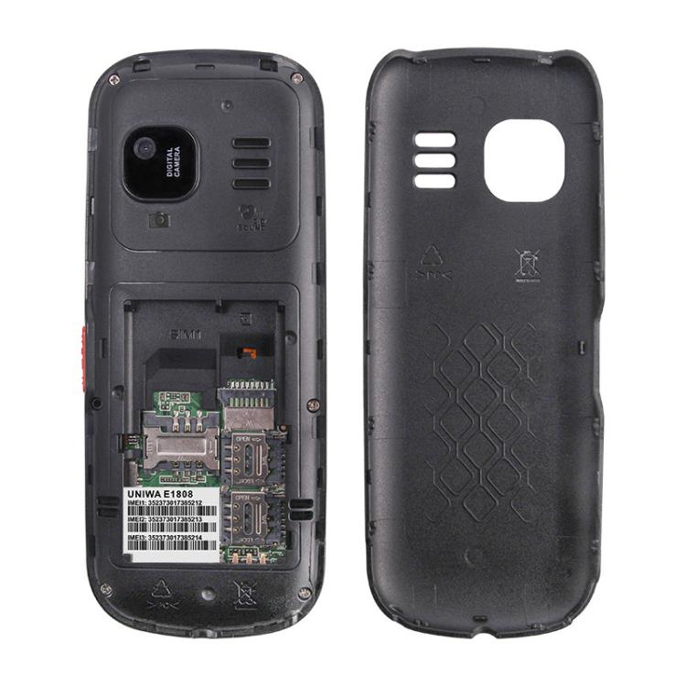 E1808 Elder Keypad Phone, 1.77 inch SC6531E, LED Flashlight, 21 Keys, Network: 2G, Triple SIM, EU Plug