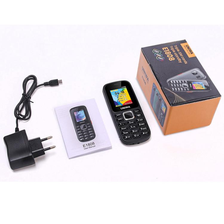 E1808 Elder Keypad Phone, 1.77 inch SC6531E, LED Flashlight, 21 Keys, Network: 2G, Triple SIM, EU Plug