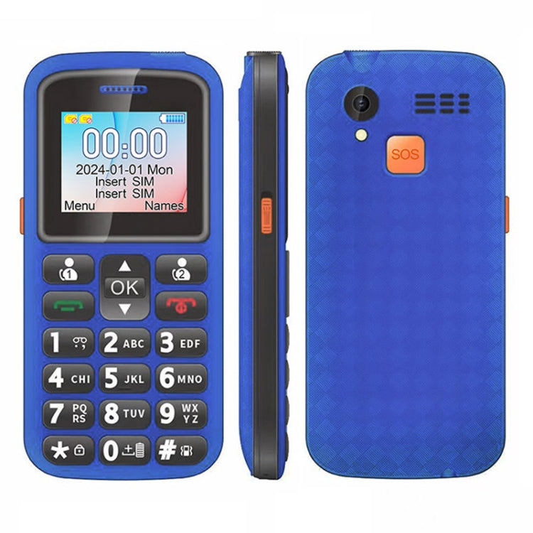 M220 Elder Mobile Phone, 1.77 inch, 800mAh Battery, Network: 2G, SOS, LED Flashlight, FM, EU Plug, EU Plug