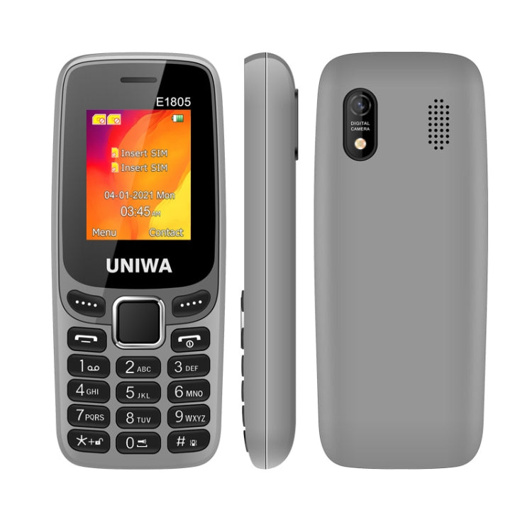 E1805, 1.77 inch, SC6531E, 21 Keys, Support Bluetooth, Torch, FM, MP3, MP4, GSM, Dual SIM