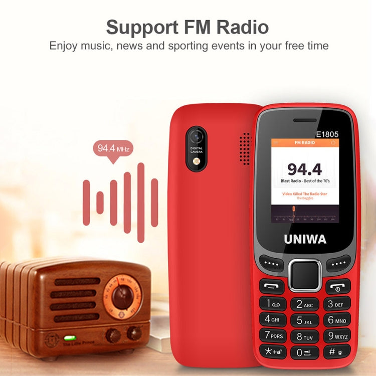 E1805, 1.77 inch, SC6531E, 21 Keys, Support Bluetooth, Torch, FM, MP3, MP4, GSM, Dual SIM