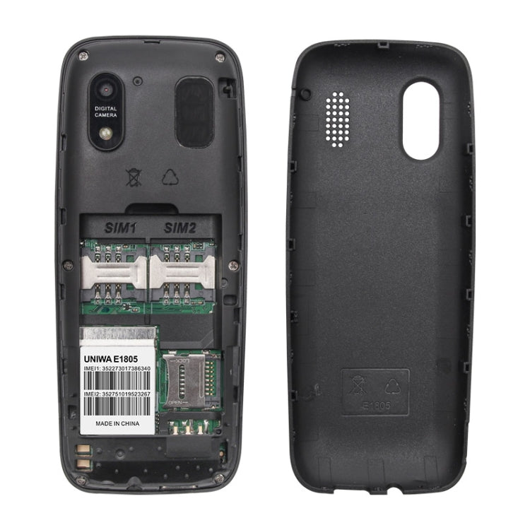 E1805, 1.77 inch, SC6531E, 21 Keys, Support Bluetooth, Torch, FM, MP3, MP4, GSM, Dual SIM