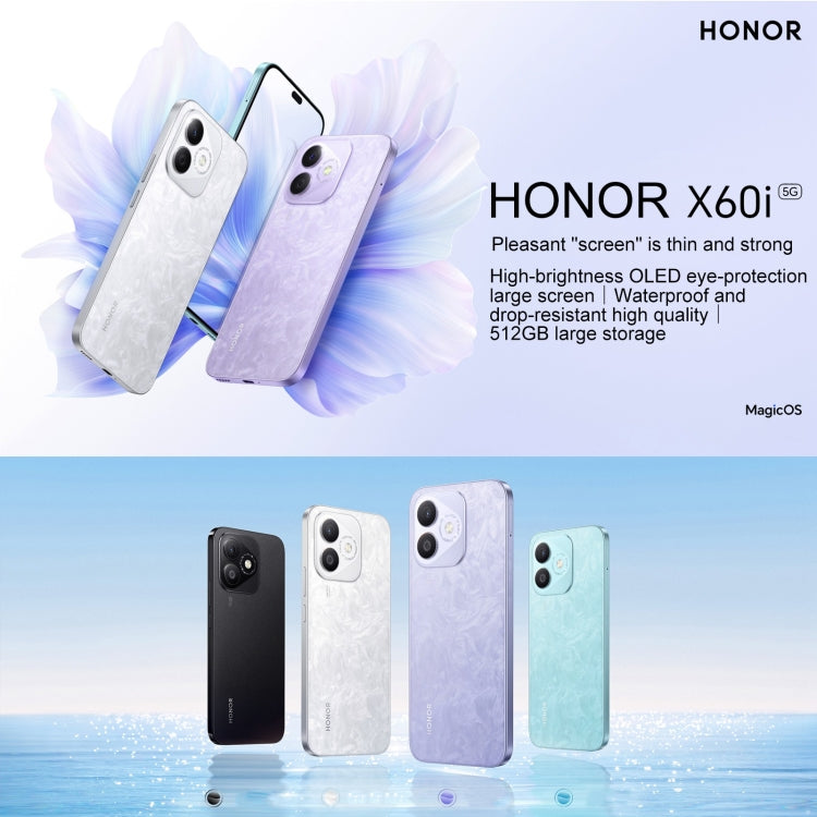 Honor X60i,  12GB+256GB, Screen Fingerprint, 6.7 inch MagicOS 8.0 Dimensity 6080 Octa Core, Network: 5G, OTG, 12GB+256GB