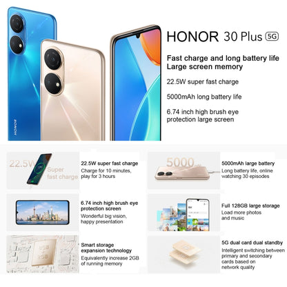 Dual Back Cameras, Face ID & Side Fingerprint Identification, 6.74 inch Magic UI 5.0 Dimensity 700 Octa Core up to 2.2GHz, Network: 5G, OTG, Not Support Google Play, 6GB+128GB