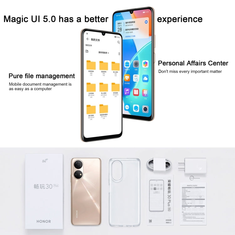 Dual Back Cameras, Face ID & Side Fingerprint Identification, 6.74 inch Magic UI 5.0 Dimensity 700 Octa Core up to 2.2GHz, Network: 5G, OTG, Not Support Google Play, 6GB+128GB