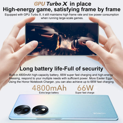 Triple Back Cameras, Screen Fingerprint Identification,  6.67 inch Magic UI 6.1 Qualcomm Snapdragon 778G Plus Octa Core up to 2.5GHz, Network: 5G, OTG, NFC, Not Support Google Play, Honor 70 5G 12GB+256GB, 12GB+256GB