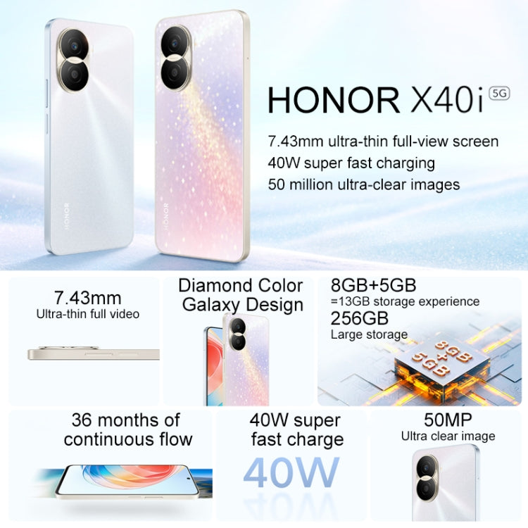 Dual Back Cameras, Side Fingerprint Identification, 4000mAh Battery, 6.7 inch Magic UI 6.1 / Android 12 Dimensity 700 Octa Core up to 2.2GHz, Network: 5G, OTG, Not Support Google Play, 12GB+256GB