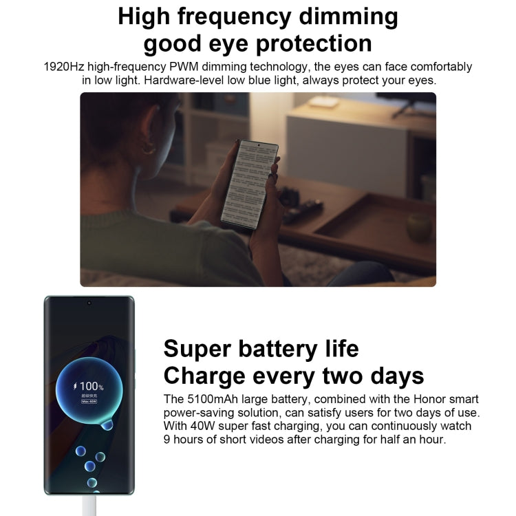 Dual Back Cameras, Screen Fingerprint Identification, 5100mAh Battery, 6.67 inch Magic UI 6.1 / Android 12 Snapdragon 695 Octa Core up to 2.2GHz, Network: 5G, OTG, Not Support Google Play, 12GB+256GB