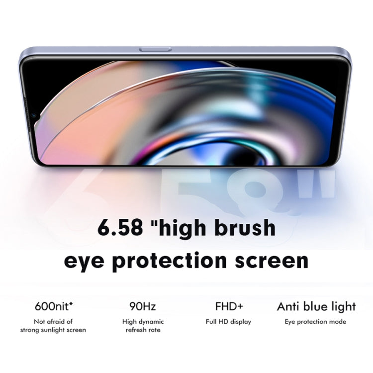 Dual Back Cameras, Side Fingerprint Identification, 5000mAh Battery, 6.58 inch Realme UI 3.0 / Android 12 MediaTek Dimensity 810 Octa Core up to 2.4GHz, Network: 5G, Support Google Play, 8GB+256GB