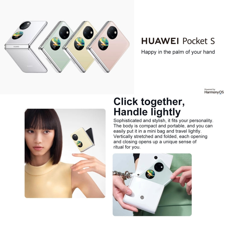 Dual Back Cameras, Side Fingerprint Identification, 6.9 inch + 1.04 inch HarmonyOS 3.0 Snapdragon 778G Octa Core up to 2.42GHz, Network: 4G, OTG, NFC, Not Support Google Play, 128GB Mint Green, 128GB Obsidian Black, 128GB Silver, 128GB Pink