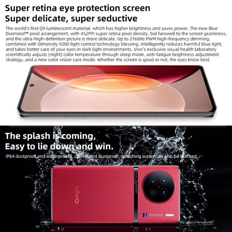 Triple Back Cameras, Screen Fingerprint Identification / Face ID, 4810mAh Battery, 6.78 inch Android 13.0 OriginOS 3 MediaTek Dimensity 9200 Octa Core up to 3.05GHz, NFC, OTG, Network: 5G, Support Google Play, X90 5G, 8GB+256GB
