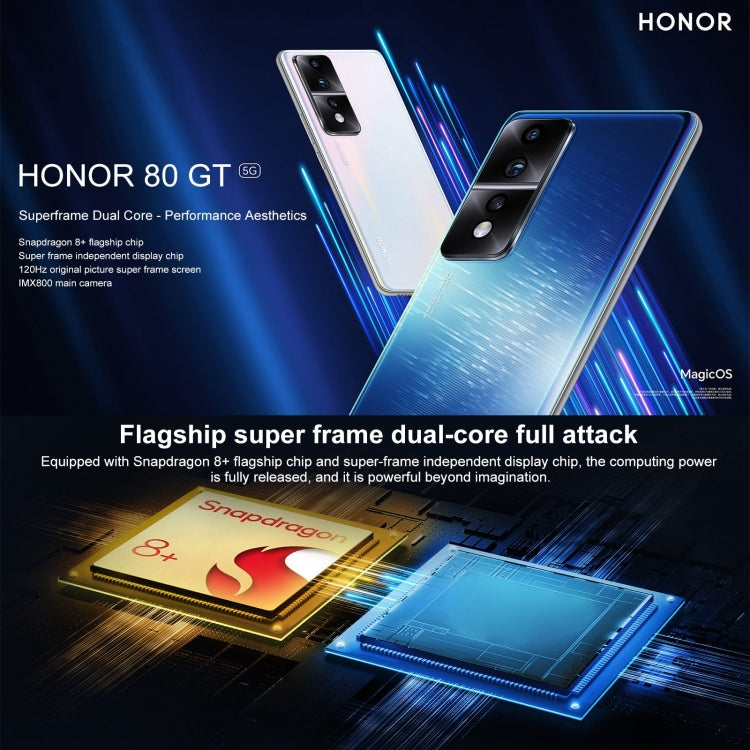 Triple Back Cameras, Face ID / Screen Fingerprint Identification, 6.67 inch Magic UI 7.0 Qualcomm Snapdragon 8+ Gen1 Octa Core up to 3.0GHz, Network: 5G, OTG, NFC, Not Support Google Play, 12GB+256GB