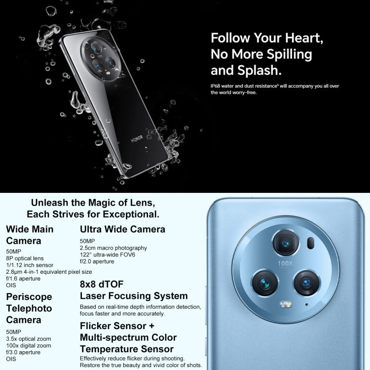 Triple Back Cameras, Screen Fingerprint Identification, 5450mAh Battery, 6.81inch Magic UI 7.1 / Android 13 Snapdragon 8 Gen2 Octa Core up to 3.19GHz, Network: 5G, OTG, NFC, Not Support Google Play, Magic5 Pro, 16GB+512GB, Magic5 Pro 5G, 16GB+512GB