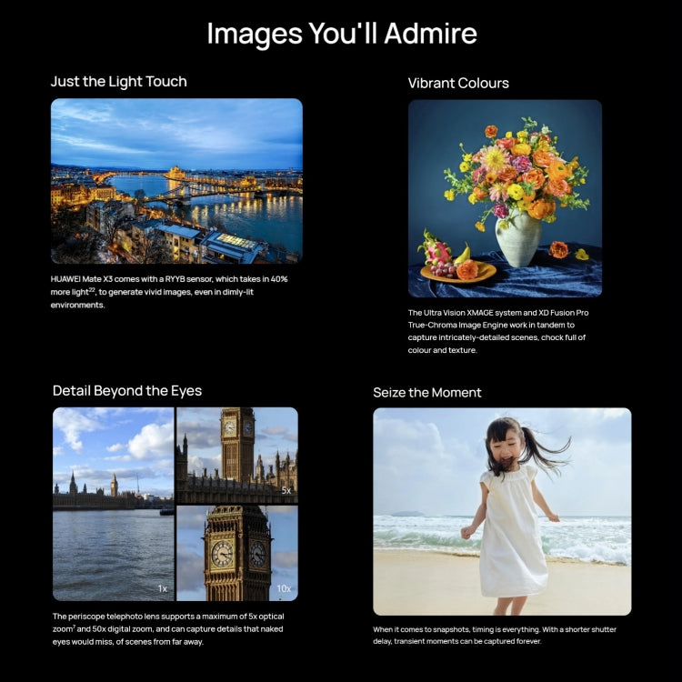 Triple Cameras, Face ID & Side Fingerprint Identification, 4800mAh Battery, 7.85 inch + 6.4 inch Screen, HarmonyOS 3.1 Snapdragon 8+ 4G Octa Core up to 3.2GHz, Network: 4G, OTG, NFC, Not Support Google Play, 512GB