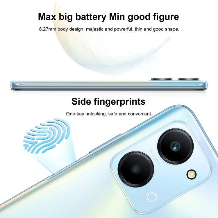 Dual Back Cameras, Side Fingerprint Identification, 6000mAh Battery, 6.74inch Magic UI 6.1 / Android 12  Dimensity 6020 Octa Core, Network: 5G, OTG, Not Support Google Play, 8GB+128GB